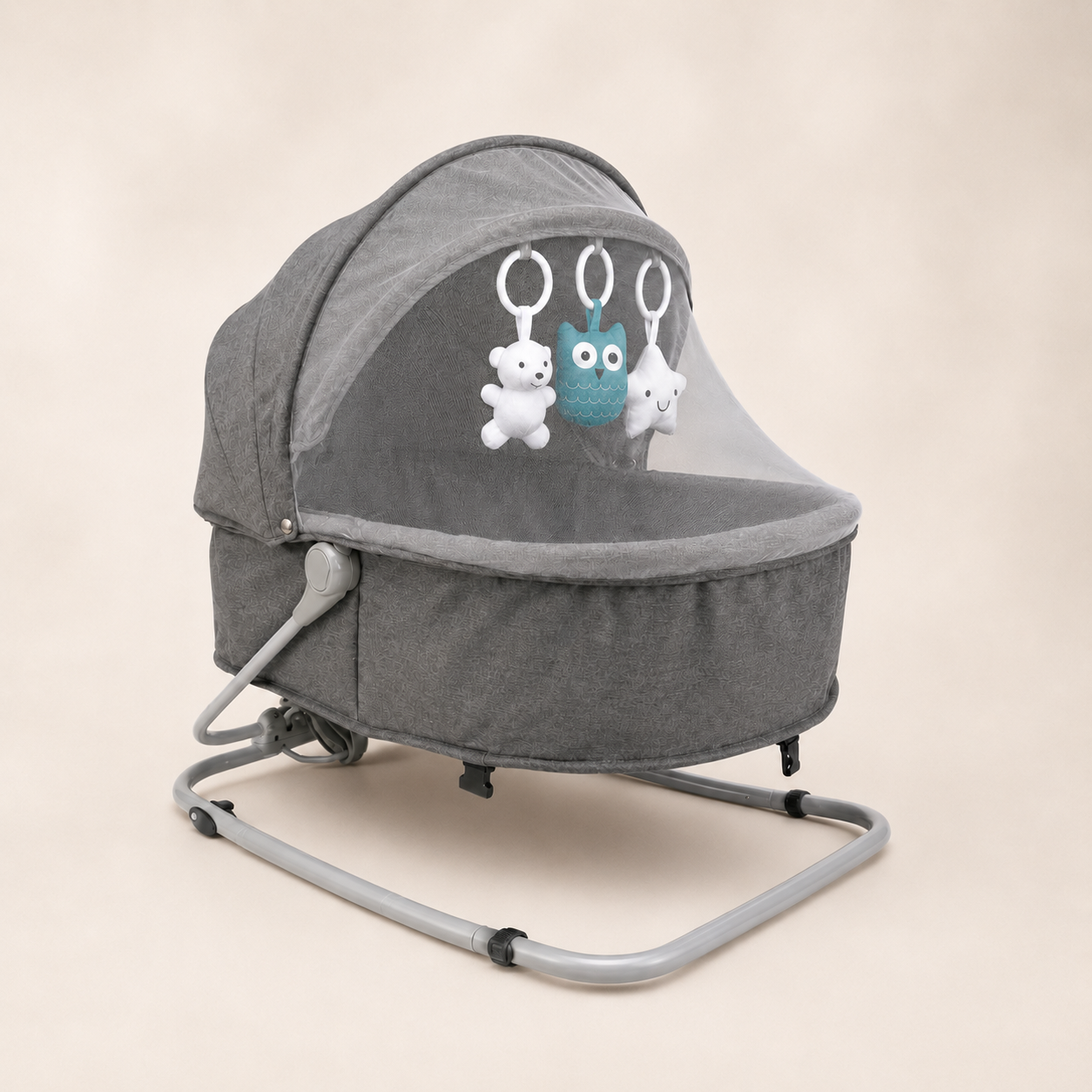 Babywip 3-in-1 Grijs met Zonnekap - bedje modus