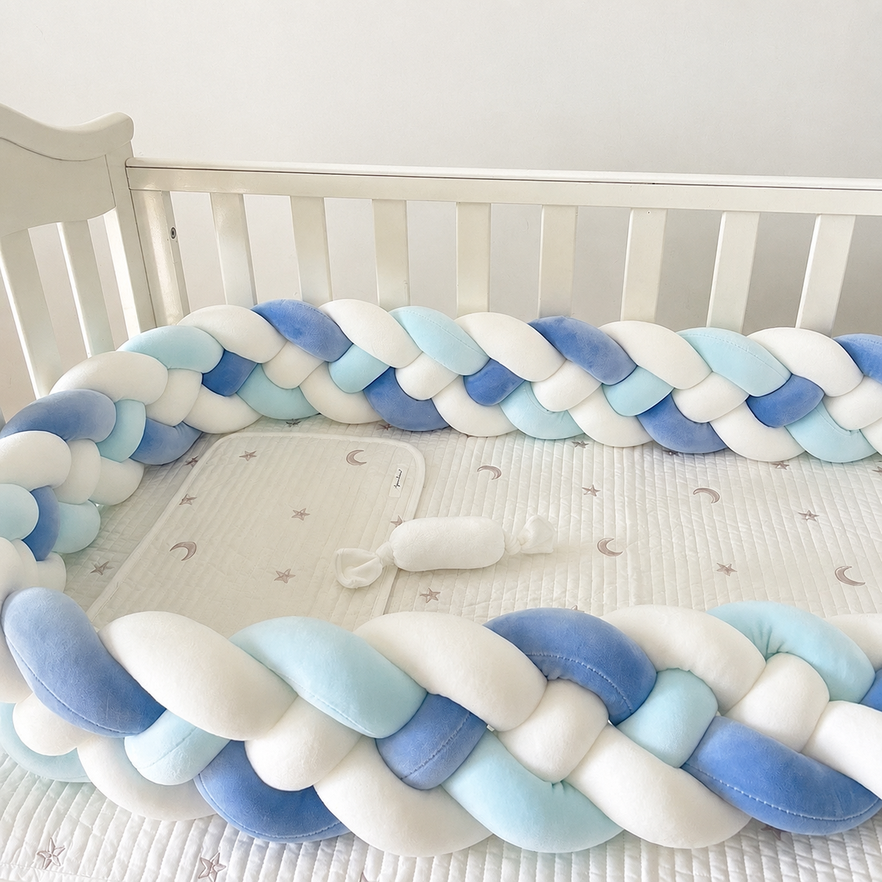 Gevlochten Bed & Box Beschermer Blauw